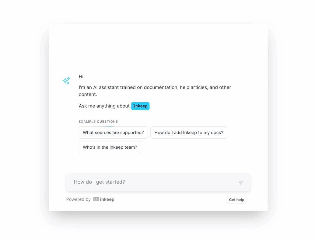 Example of the escalate to support tool